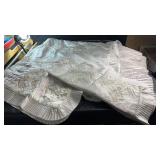 Beautiful ivory-tone embroidered bedspread or