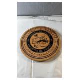 Round wooden Lazy Susan featuring French-inspired