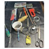 Mixed hand tools and hardware including