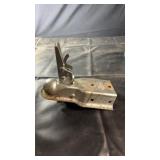 Metal trailer hitch coupler with latch mechanism,