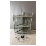 Corner shelving unit with three tiers in painted