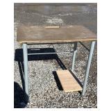 Wood Top Desk with Metal Frame. Compact desk with