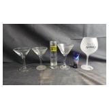 Assorted Drinkware  Martini Glasses, Shot