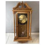 Wooden Wall Clock with Glass Door & Roman