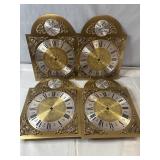 Brass Grandfather Clock Dial Faces (4 Pieces) 