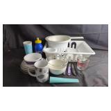 Kitchenware Lot w/ Dish Rack, Colander, Measuring