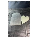 Two stone hanging pieces including a heart-shaped