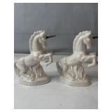 Iridescent Ceramic Unicorn Figurines (2 Pieces)