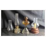 Vintage Oil Lamps & Chimneys AssortmentMixed