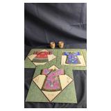 Chinese Silk Robe Wall Art Panels with Decorative