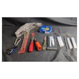 Assorted Tools w/ Table Saw Blade Guard, Drill