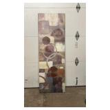 Tall abstract canvas wall art featuring geometric