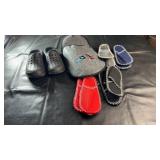 Assorted footwear lot including black Crocs-style