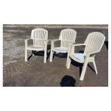 Set of 3 Outdoor Resin Patio Chairs