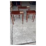 Set of 3 Nesting Wood Side Tables with Curved