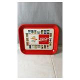 Coca-Cola metal serving tray featuring Barcelona