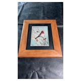 Framed bird artwork by Lelia Sanford, featuring a