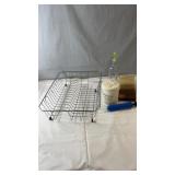 Kitchen assortment including metal dish drying