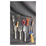 Assorted Garden Hand Tools and