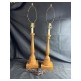 Pair of Vintage Wooden Table LampMatching pair