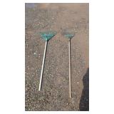 Pair of Lawn RakesTwo lawn rakes with fan-style