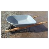 Wheelbarrow with Wooden HandlesMetal