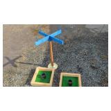 Washer Toss Game & Ring Toss Stand Set includes