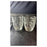 Pair of vintage Arcoroc France glass beer mugs,