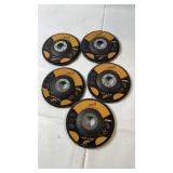 Five Lynx brand flap sanding discs, ideal for