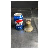 Small vintage brass hand bell with loop handle.