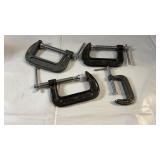 Assorted C-clamps in various sizes, heavy-duty