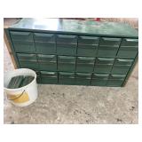Green Metal Parts Storage Cabinet with Multiple