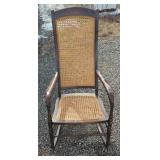 Wooden Cane Back Rocking ChairWood rocking