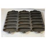 Vintage cast iron cornbread pans, three matching