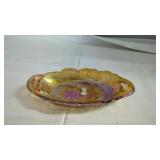 Carnival Glass Iridescent Handled Dish ï¿½
