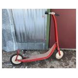 Vintage Radio red metal kick scooter featuring a