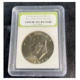 1974-D Eisenhower $1 coin graded Brilliant