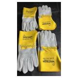 Four pairs of Watson Gloves leather work gloves