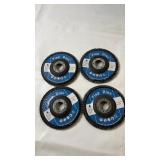 Set of four flap discs, 115x22mm, 60 grit,