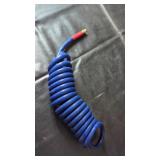 Coiled Air Hose with Brass FittingBlue coiled