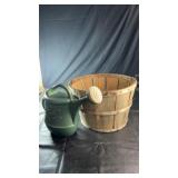 Vintage wooden bushel basket paired with a