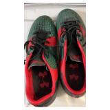 Under Armour athletic shoes, green and red with