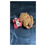 Vintage Cooper leather baseball glove showing