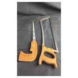 Two Vintage Hand Saws with Wooden HandlesPair