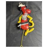 Vintage Knickerbocker Pull Toy ï¿½ Cowboy Dog Wall