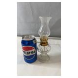 Vintage miniature oil lamp with clear glass base