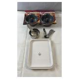 Kitchenware assortment including two Wilton angel