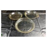 Vintage Pyrex glass bakeware lot including three
