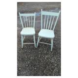 Pair of Wooden Spindle Back ChairsPair of