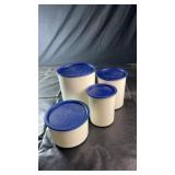 Tupperware canister set including multiple white